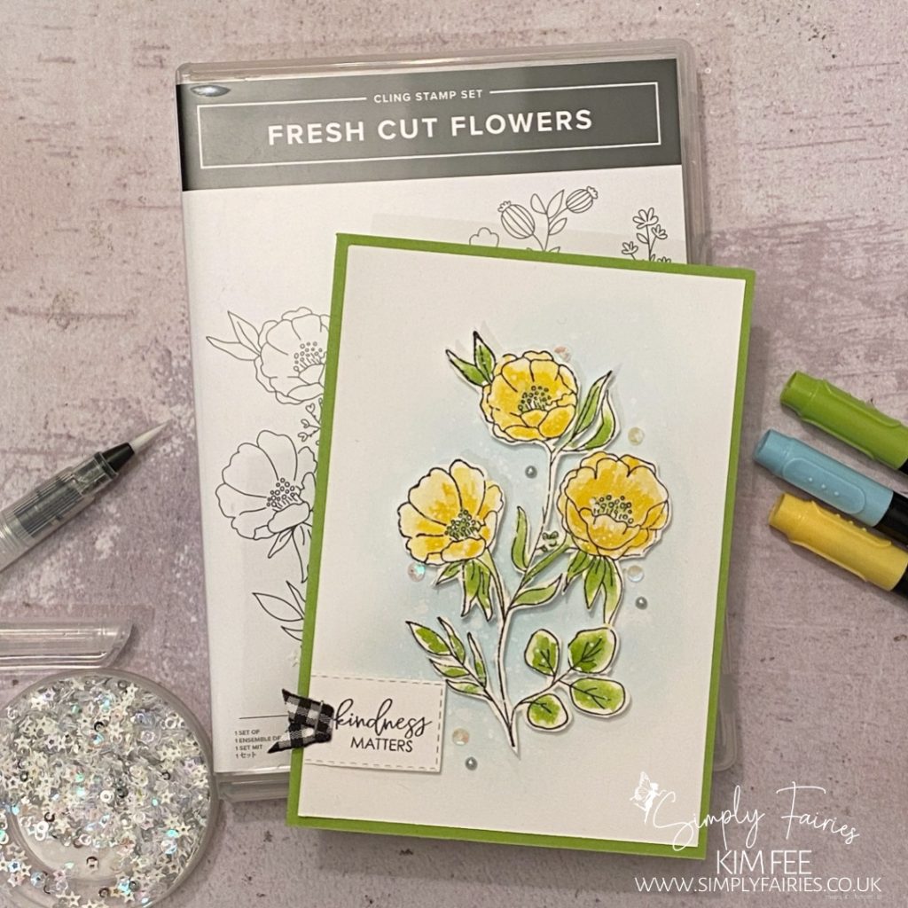 #gdp377, colour challenge, fresh cut flowers stamp set, stampin up, watercolour challenge, watercolor, simplyfairies papercrafts