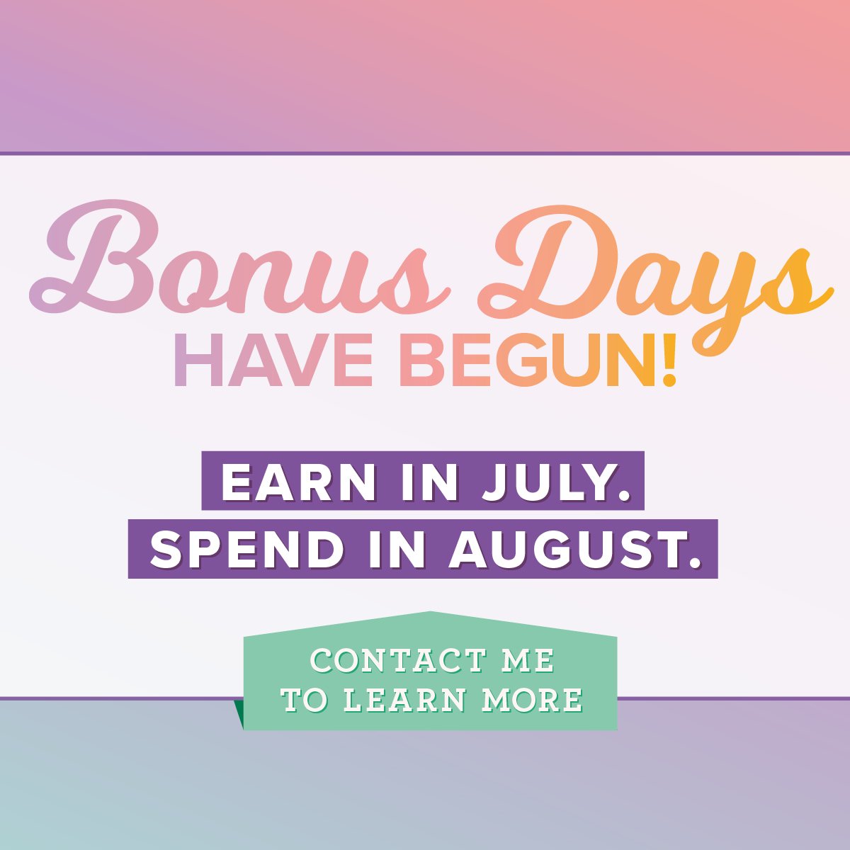 Just 3 Bonus days left to earn free product!