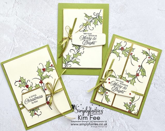 Simple Elegant Cards with Joyful Holly Stamp Set!