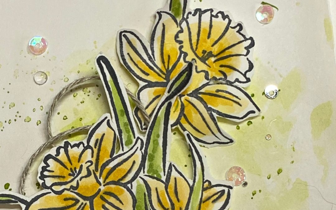 Daffodil Daydream:How to colour simple stamped images!  #GDP328