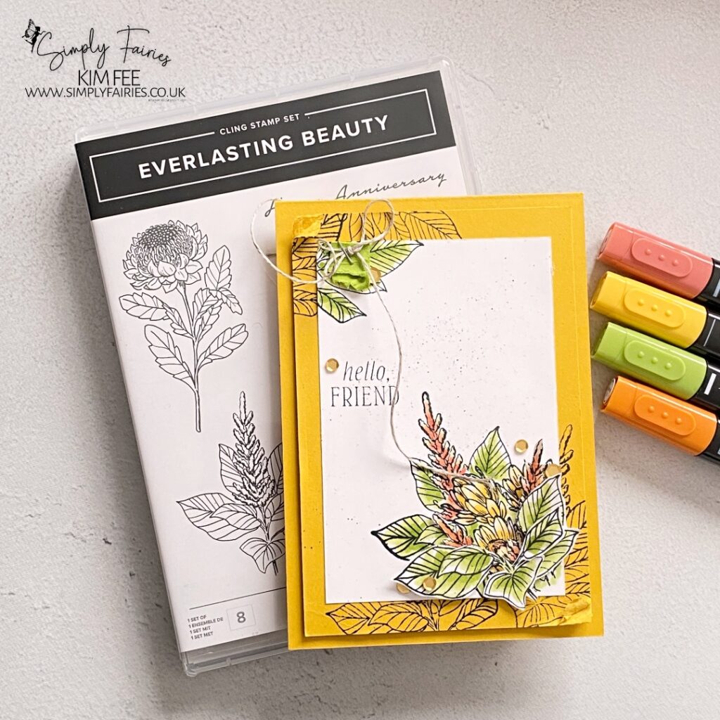 everlasting beauty stamp set, stampin up, #gdp402, stampin blend colouring, card making, how to colour using stampin blends 