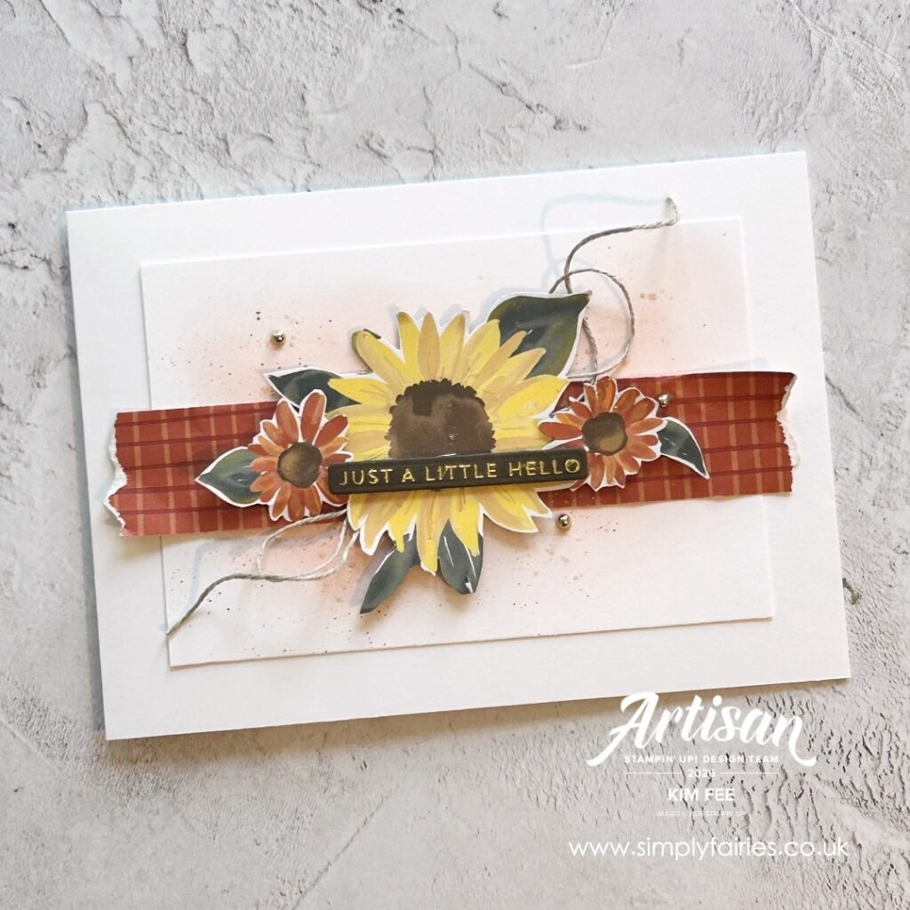 sunflower fields DSP, Stampin Up! #GDP568, Fussy cutting , CASE the Designer Challenge, cardmaking products for sale, cardmaking classes in london and kent