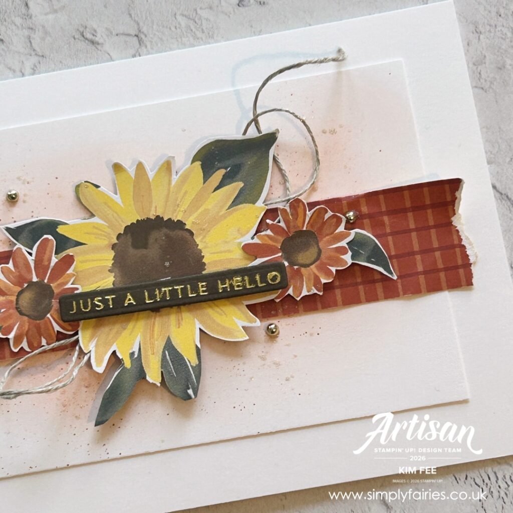 sunflower fields DSP, Stampin Up! #GDP568, Fussy cutting , CASE the Designer Challenge, cardmaking products for sale, cardmaking classes in london and kent